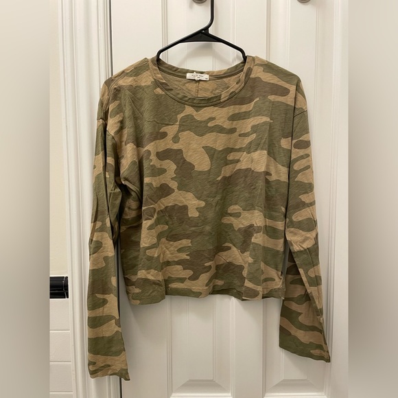 Rag & Bone Camo Cropped Long Sleeve Size M - Picture 3 of 8